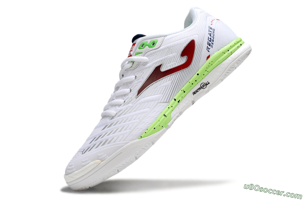 Joma Top Flex IC Indoor & Futsal Soccer Shoes - White/Red/Yellow 5