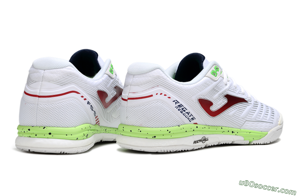 Joma Top Flex IC Indoor & Futsal Soccer Shoes - White/Red/Yellow 6