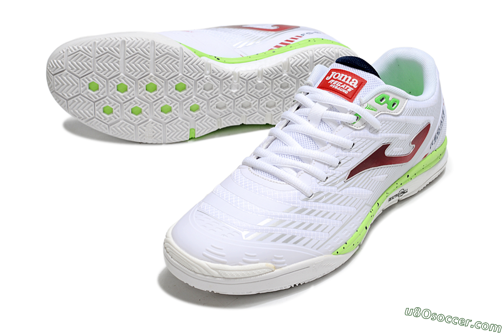 Joma Top Flex IC Indoor & Futsal Soccer Shoes - White/Red/Yellow 3