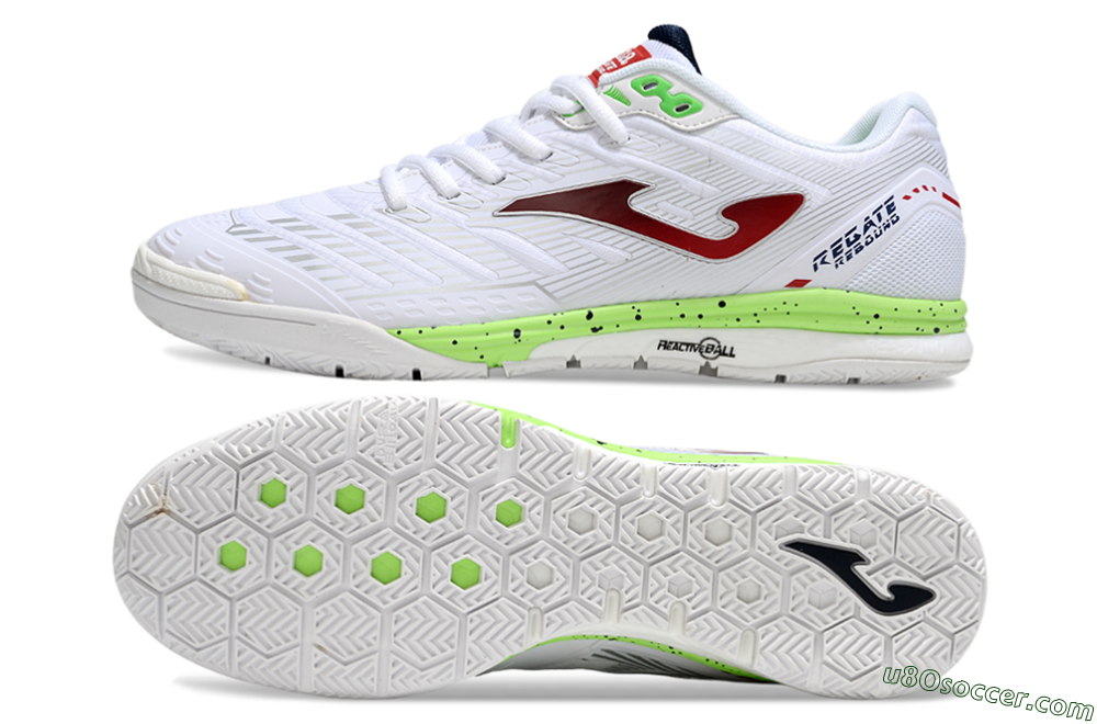 Joma Top Flex IC Indoor & Futsal Soccer Shoes - White/Red/Yellow 0
