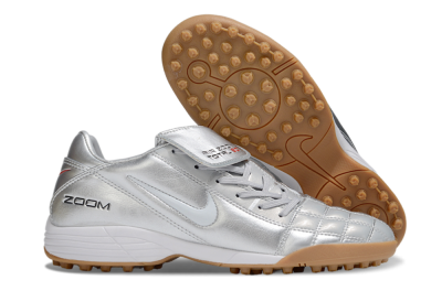 Nike Air Zoom Total 90 III TF Artificial Turf Soccer Shoes - Silver/White/Brown