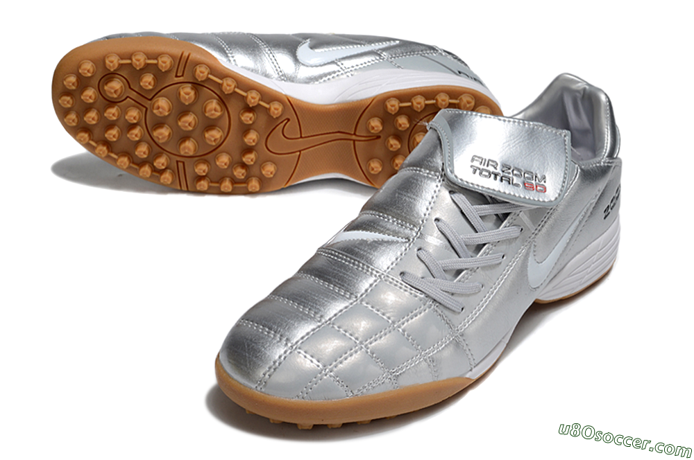 Nike Air Zoom Total 90 III TF Artificial Turf Soccer Shoes - Silver/White/Brown 3