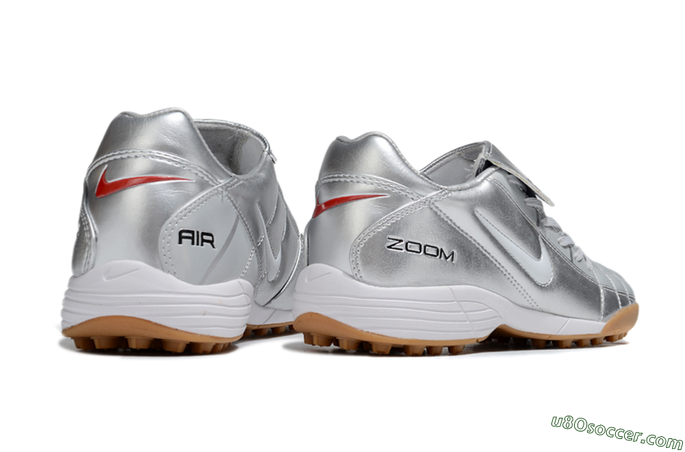 Nike Air Zoom Total 90 III TF Artificial Turf Soccer Shoes - Silver/White/Brown 6