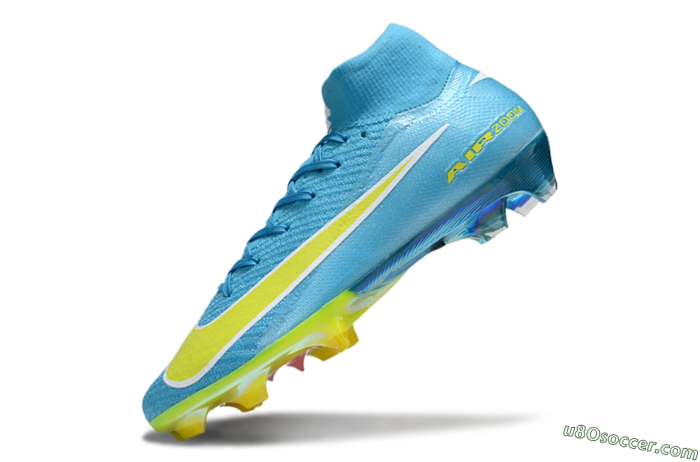 Nike Air Zoom Mercurial Superfly 10 Elite FG Firm Ground Soccer Cleats - Jade/Yellow/White 5