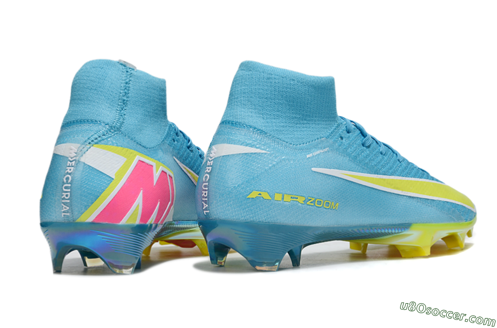 Nike Air Zoom Mercurial Superfly 10 Elite FG Firm Ground Soccer Cleats - Jade/Yellow/White 6