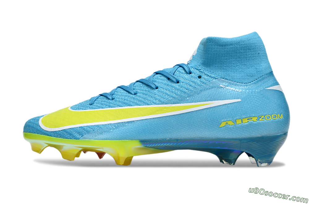 Nike Air Zoom Mercurial Superfly 10 Elite FG Firm Ground Soccer Cleats - Jade/Yellow/White 2