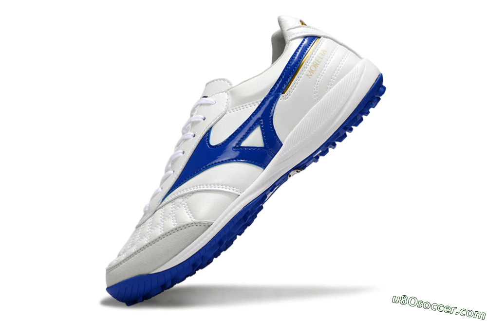 Mizuno Morelia Neo TF Artificial Turf Soccer Shoes - White/Blue/Grey 5