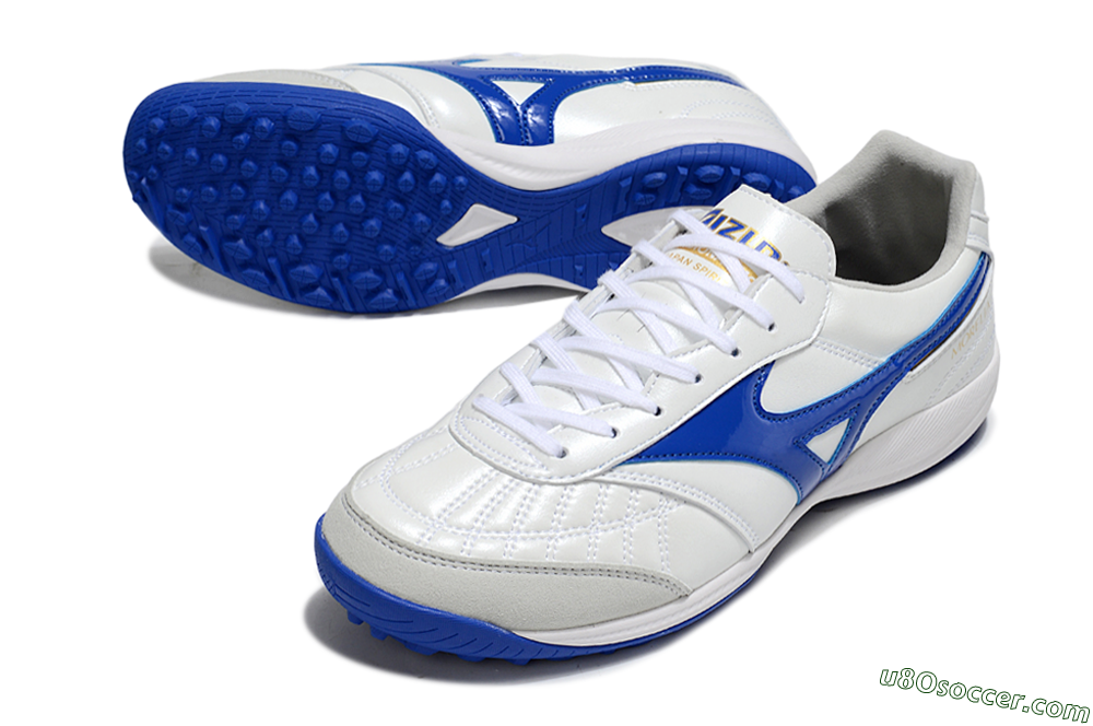 Mizuno Morelia Neo TF Artificial Turf Soccer Shoes - White/Blue/Grey 3
