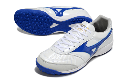 Mizuno Morelia Neo TF Artificial Turf Soccer Shoes - White/Blue/Grey