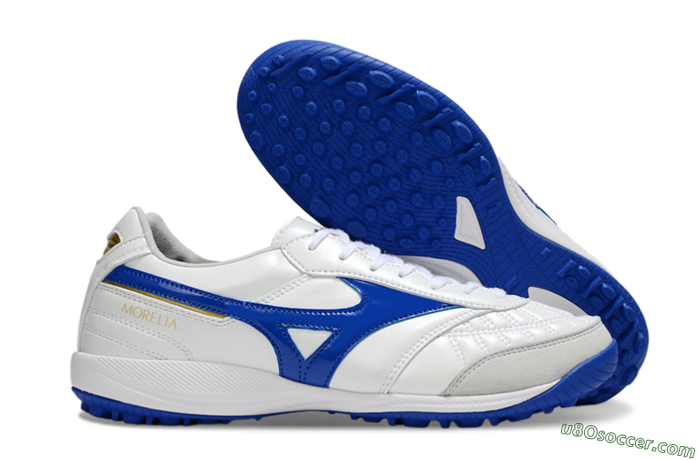Mizuno Morelia Neo TF Artificial Turf Soccer Shoes - White/Blue/Grey 1