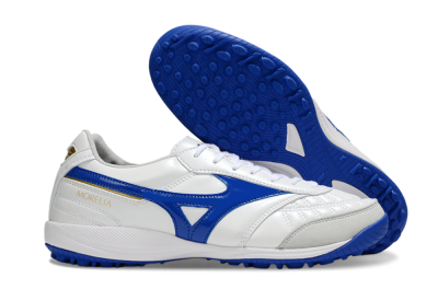 Mizuno Morelia Neo TF Artificial Turf Soccer Shoes - White/Blue/Grey