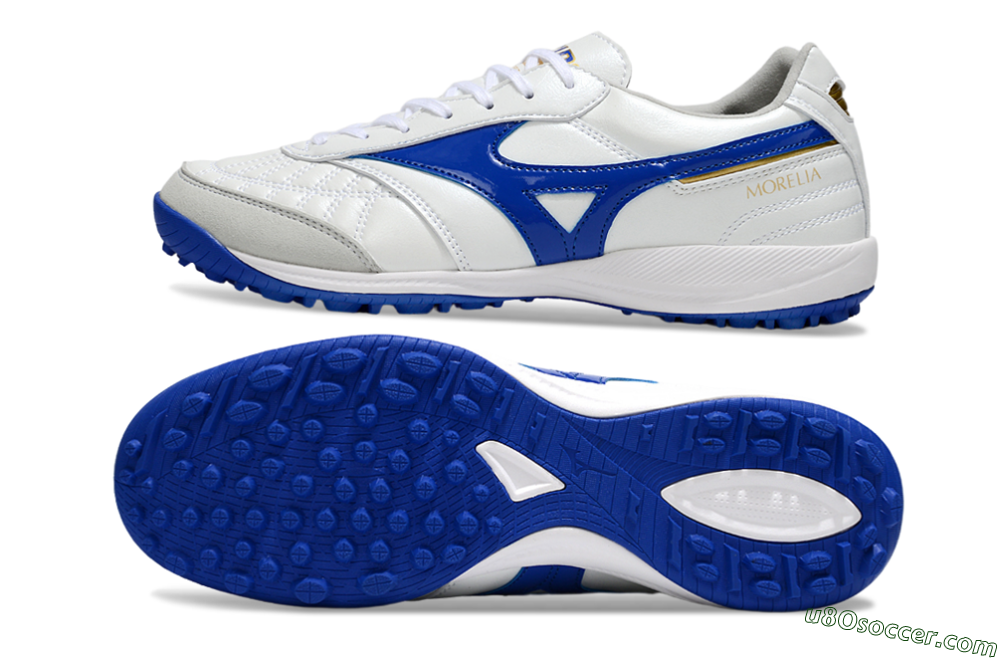 Mizuno Morelia Neo TF Artificial Turf Soccer Shoes - White/Blue/Grey 0