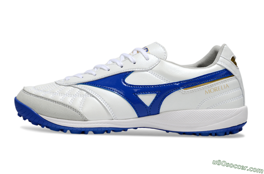 Mizuno Morelia Neo TF Artificial Turf Soccer Shoes - White/Blue/Grey 2