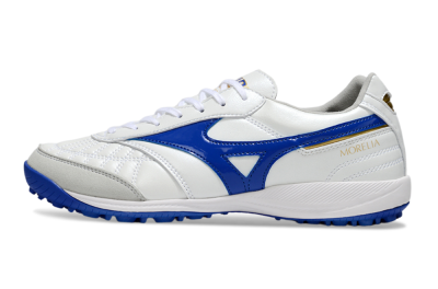 Mizuno Morelia Neo TF Artificial Turf Soccer Shoes - White/Blue/Grey