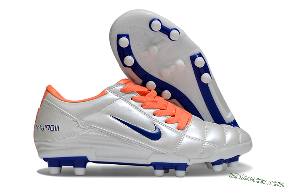 Nike Total 90 III FG Firm Ground Soccer Cleats - White/Blue/Red 1