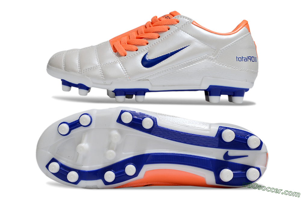 Nike Total 90 III FG Firm Ground Soccer Cleats - White/Blue/Red 0