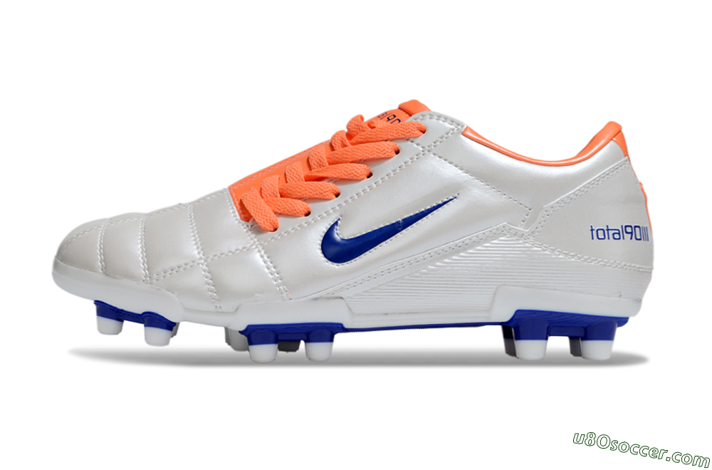 Nike Total 90 III FG Firm Ground Soccer Cleats - White/Blue/Red 2