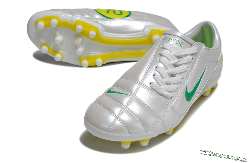 Nike Total 90 III FG Firm Ground Soccer Cleats - White/Green/Yellow 3