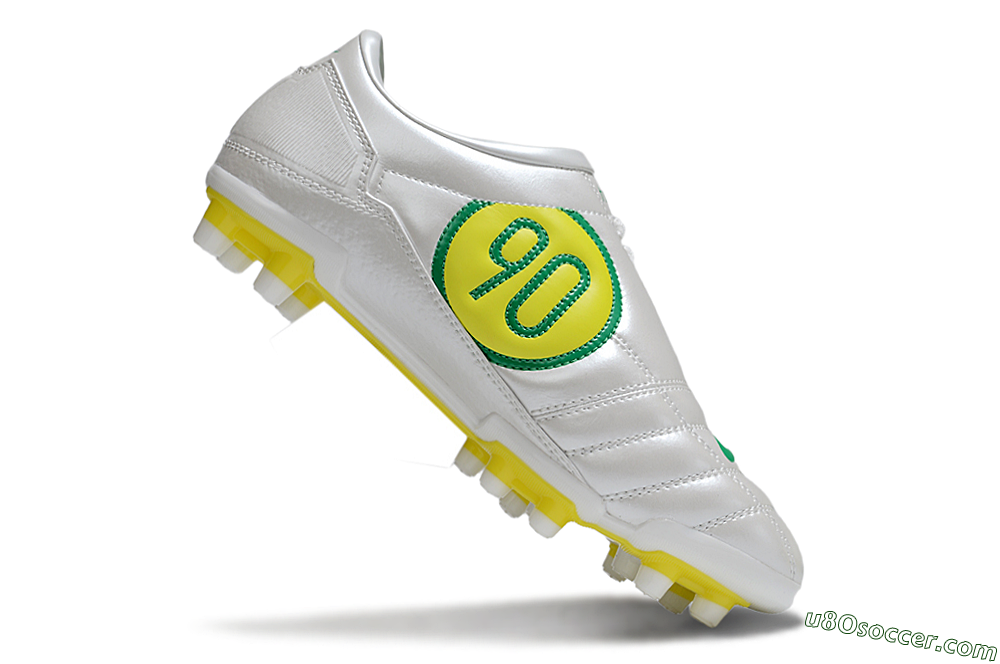Nike Total 90 III FG Firm Ground Soccer Cleats - White/Green/Yellow 4