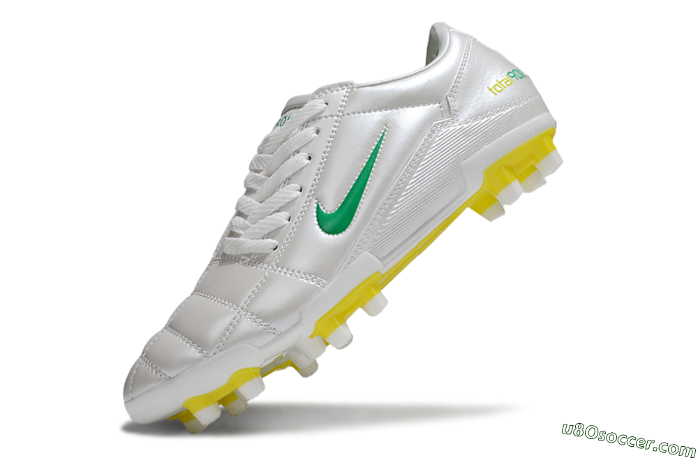 Nike Total 90 III FG Firm Ground Soccer Cleats - White/Green/Yellow 5