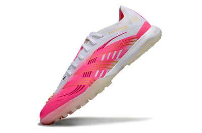 Adidas Predator 25 Elite TF Artificial Turf Soccer Shoes - White/Pink/Gold