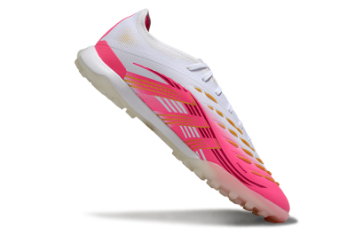 Adidas Predator 25 Elite TF Artificial Turf Soccer Shoes - White/Pink/Gold