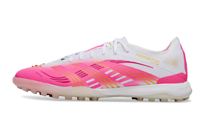 Adidas Predator 25 Elite TF Artificial Turf Soccer Shoes - White/Pink/Gold