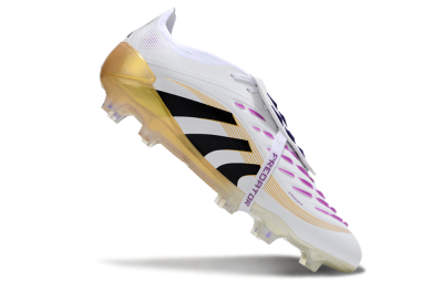 Adidas Predator 25 Elite Foldover Tongue FG Firm Ground Soccer Cleats - White/Black/Gold