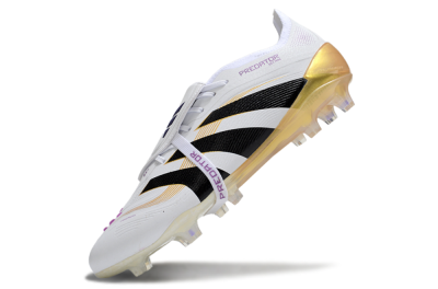 Adidas Predator 25 Elite Foldover Tongue FG Firm Ground Soccer Cleats - White/Black/Gold