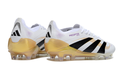 Adidas Predator 25 Elite FG Firm Ground Soccer Cleats - White/Black/Gold