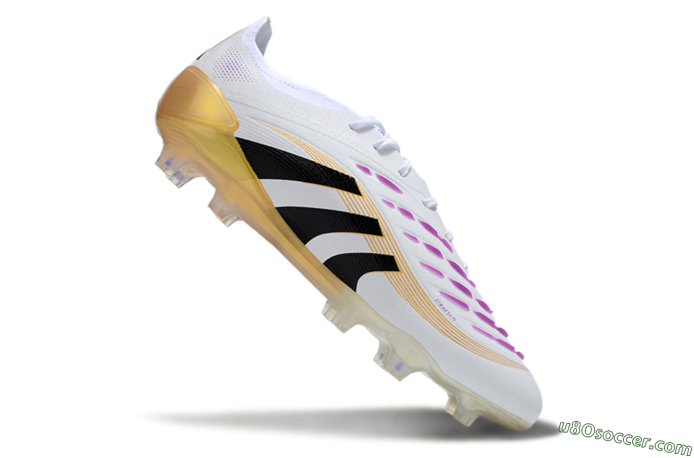 Adidas Predator 25 Elite FG Firm Ground Soccer Cleats - White/Black/Gold 4