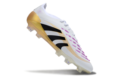 Adidas Predator 25 Elite FG Firm Ground Soccer Cleats - White/Black/Gold