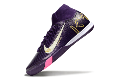 KM x Nike Air Zoom Mercurial Superfly 10 Elite IC Indoor & Futsal Soccer Shoes - Purple/White/Gold