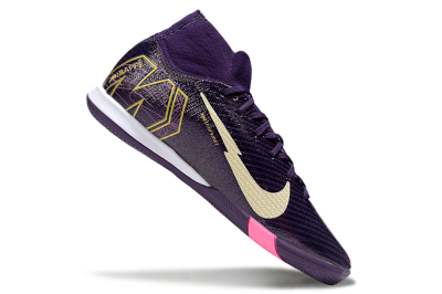 KM x Nike Air Zoom Mercurial Superfly 10 Elite IC Indoor & Futsal Soccer Shoes - Purple/White/Gold