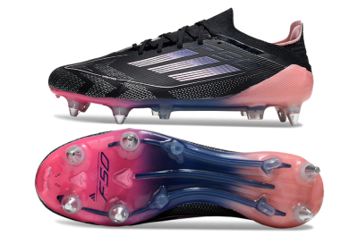 Adidas F50 Elite SG Soft Ground Soccer Cleats - Black/Blue/Pink
