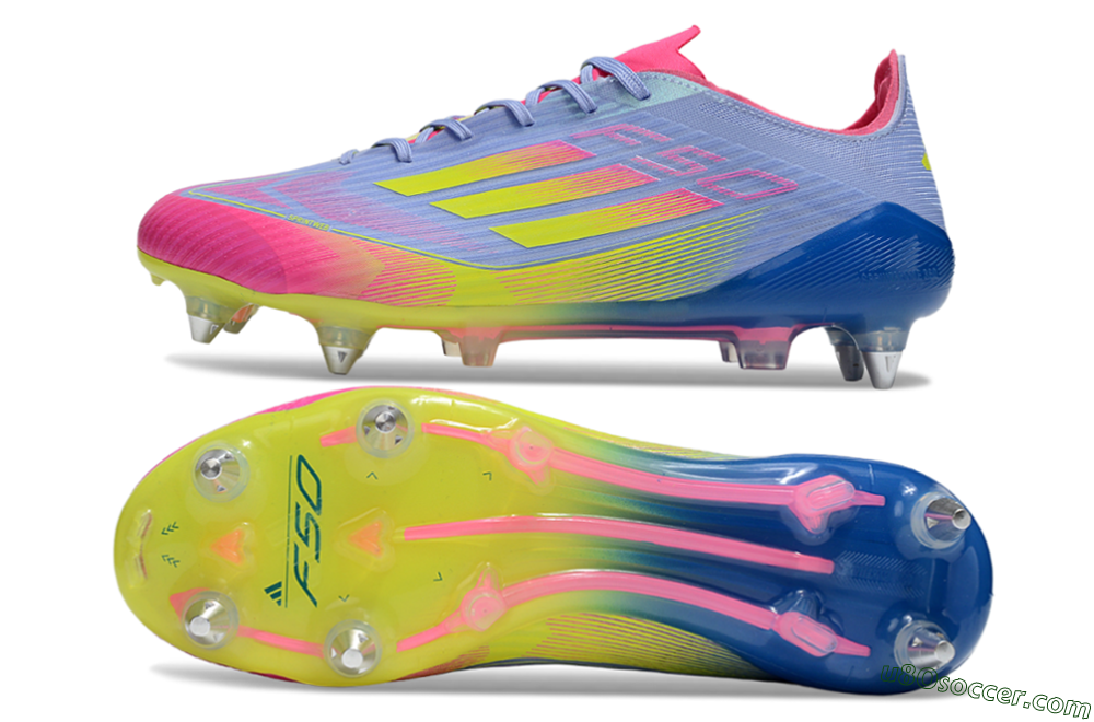 Adidas F50 Elite SG Soft Ground Soccer Cleats - Blue/Yellow/Pink 0