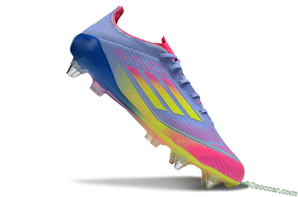 Adidas F50 Elite SG Soft Ground Soccer Cleats - Blue/Yellow/Pink 4