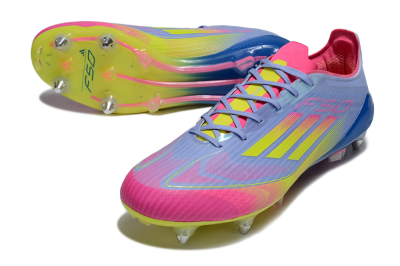 Adidas F50 Elite SG Soft Ground Soccer Cleats - Blue/Yellow/Pink