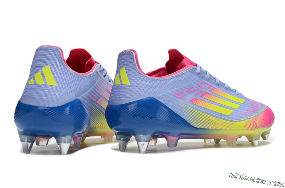 Adidas F50 Elite SG Soft Ground Soccer Cleats - Blue/Yellow/Pink 6