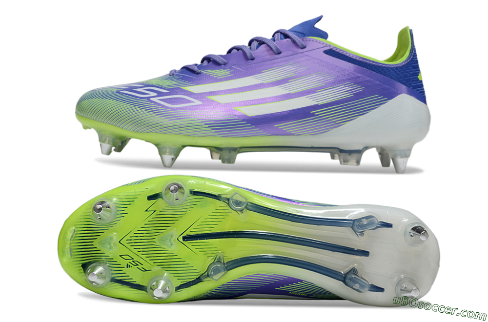 Adidas F50 Elite SG Soft Ground Soccer Cleats - Purple/Yellow/White 0