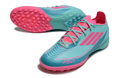 Messi x Adidas F50 Pro TF Artificial Turf Soccer Shoes - Jade/Pink