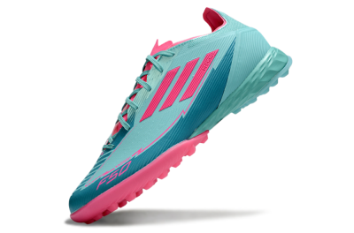 Messi x Adidas F50 Pro TF Artificial Turf Soccer Shoes - Jade/Pink