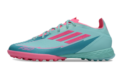 Messi x Adidas F50 Pro TF Artificial Turf Soccer Shoes - Jade/Pink
