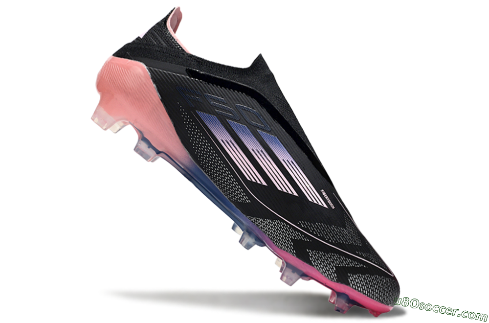Adidas F50 Elite Laceless FG Firm Ground Soccer Cleats - Black/Blue/Pink 4