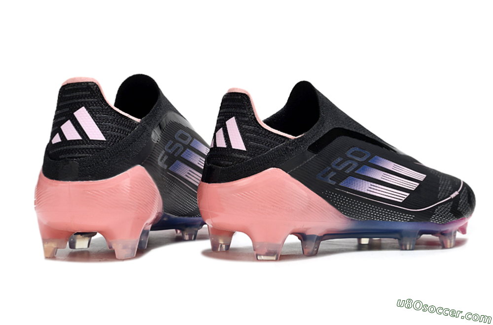 Adidas F50 Elite Laceless FG Firm Ground Soccer Cleats - Black/Blue/Pink 6