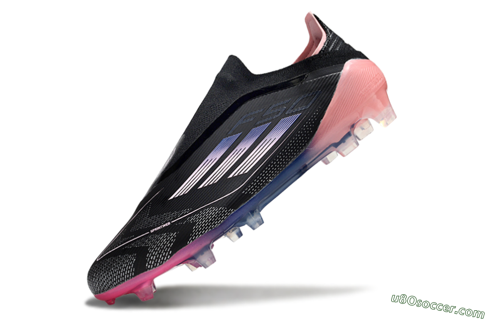 Adidas F50 Elite Laceless FG Firm Ground Soccer Cleats - Black/Blue/Pink 5