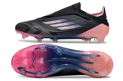 Adidas F50 Elite Laceless FG Firm Ground Soccer Cleats - Black/Blue/Pink