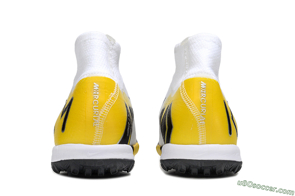 KM x Nike Air Zoom Mercurial Superfly 10 Elite TF Artificial Turf Soccer Shoes - White/Black/Yellow 5