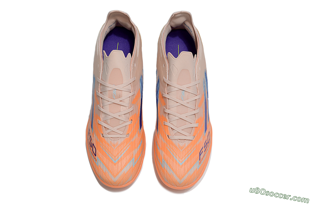 Adidas F50 Pro TF Artificial Turf Soccer Shoes - Pink/Orange/Blue 4
