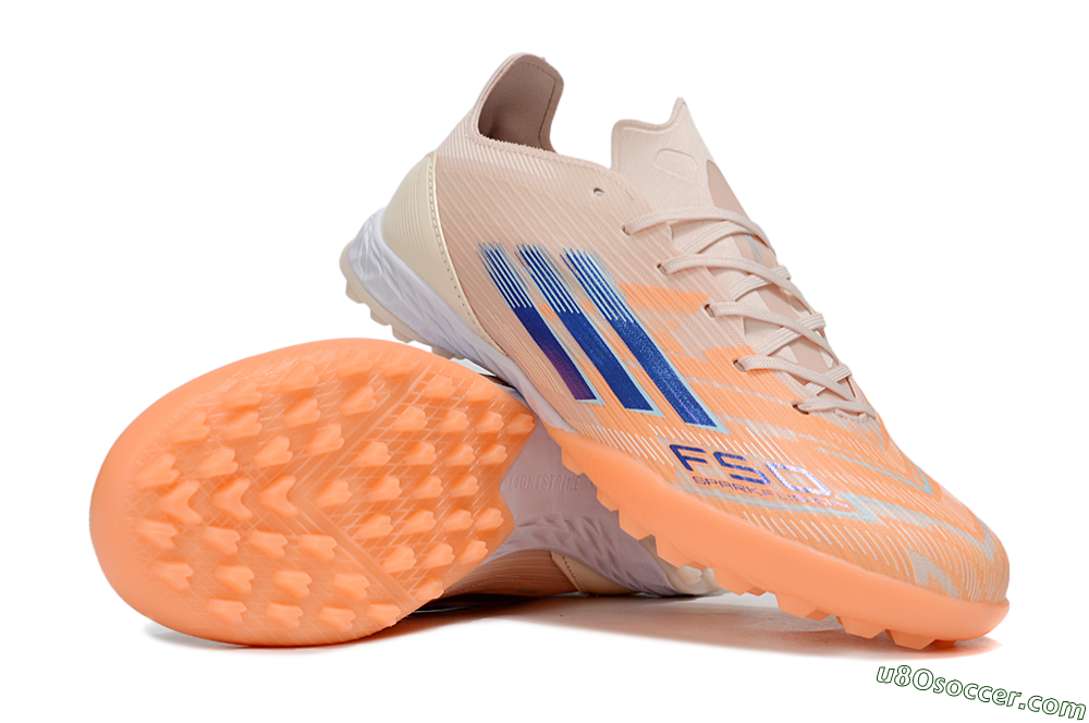 Adidas F50 Pro TF Artificial Turf Soccer Shoes - Pink/Orange/Blue 3